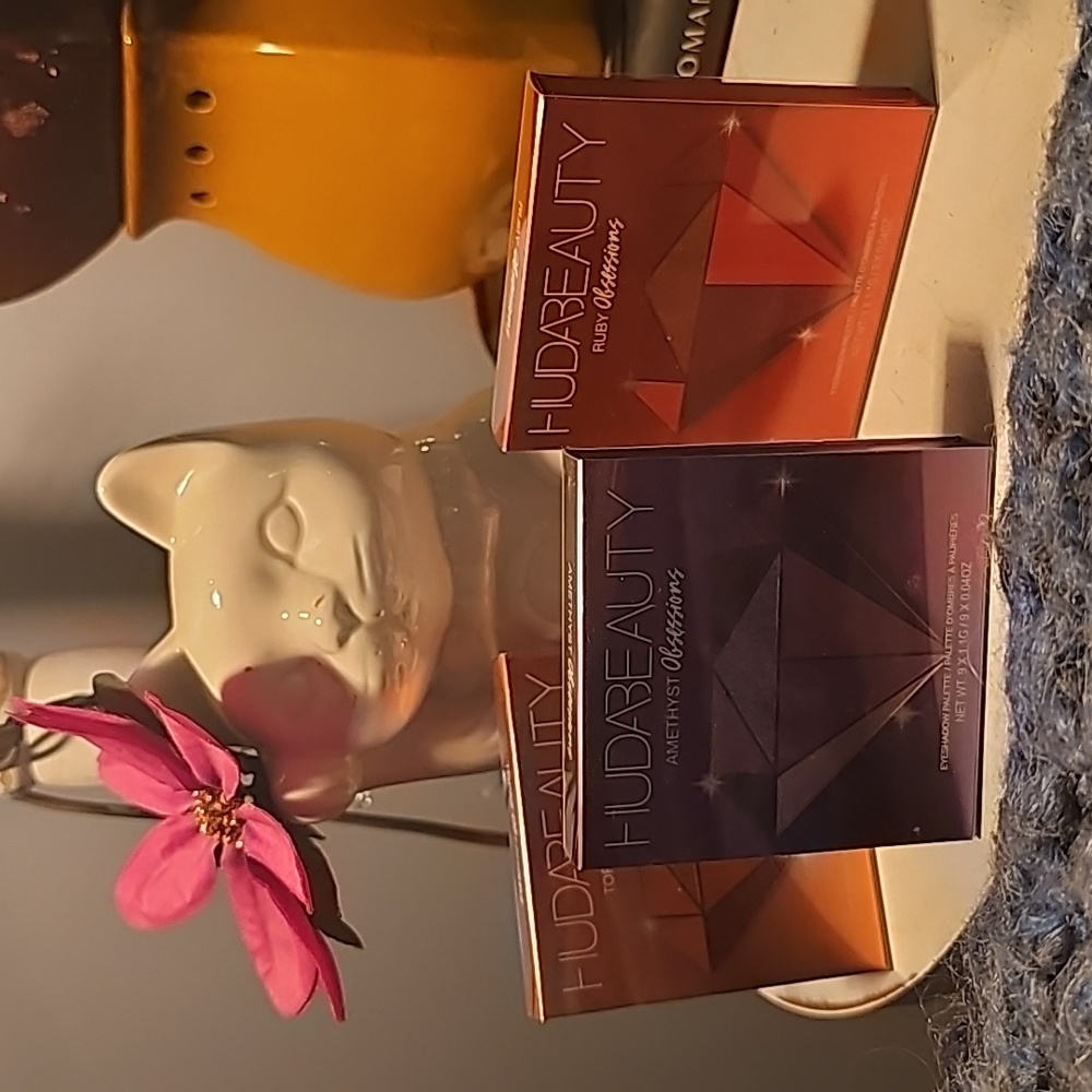 THREE (3) Huda Beauty Mini "Obsessions" Palettes in Amethyst, Ruby and Topaz